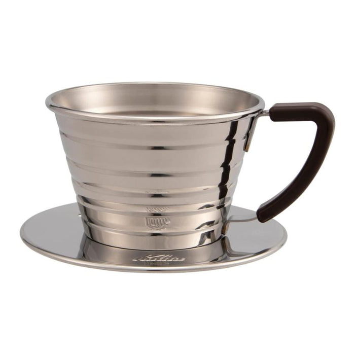 (現貨|全港免運) Kalita - 不銹鋼波浪咖啡濾杯 Stainless Wave Dripper 155 (1-2人用)【平行進口】