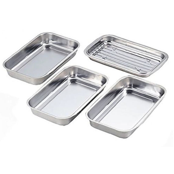 (現貨|全港免運) Yoshikawa 吉川 - 不鏽鋼托盤連隔網組合 (5件裝)【1214740】