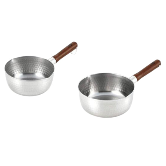 (現貨|全港免運) Yoshikawa 吉川 - 鄉技 木手柄不銹鋼雪平鍋 - 18/20cm【YJ2553/4】