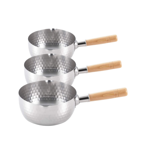 (現貨|全港免運) 吉川 - 日本製雪平鍋 木手柄不銹鋼雪平鍋 Yukihira Pot (不連蓋, IH適用)【平行進口】