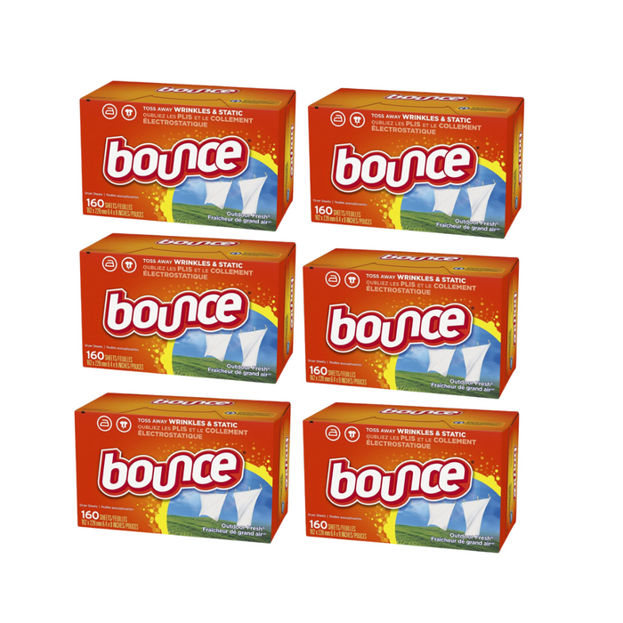 (現貨|全港免運) Bounce - 織物乾燥紙 160張 (16 x 22cm / 6.3 x 8.7 Inches) (6盒/9盒)