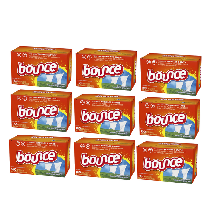 (現貨|全港免運) Bounce - 織物乾燥紙 160張 (16 x 22cm / 6.3 x 8.7 Inches) (6盒/9盒)