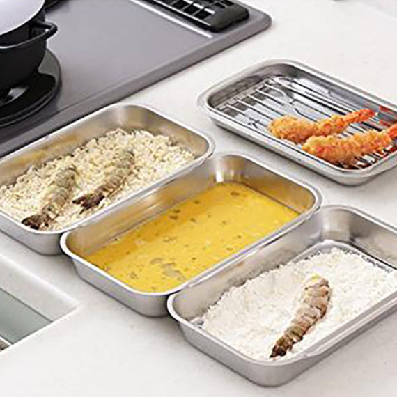 (現貨|全港免運) Yoshikawa 吉川 - 不鏽鋼托盤連隔網組合 (5件裝)【1214740】