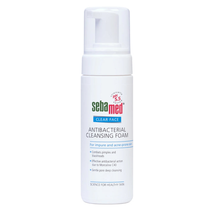 (現貨|全港免運) sebamed - Clear Face Antibacterial Cleansing Foam pH5.5 施巴抗菌潔面洗臉泡 (150ml)【平行進口】