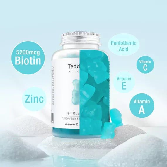 (現貨|全港免運) Unichi - Teddi Lab 育髮生髮小熊軟糖 海鹽青提味 (60粒) Hair Boost Gummy【平行進口】