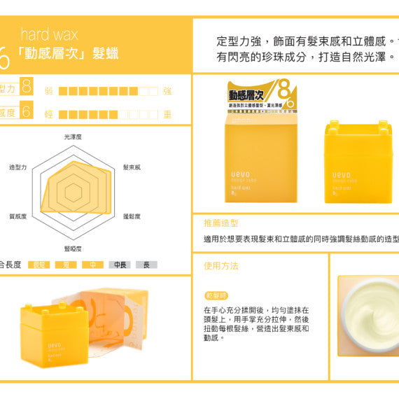 (現貨|全港免運) Demi - Uevo Design Cube 日本積木造型髮蠟 Hair Wax 80G【平行進口產品】