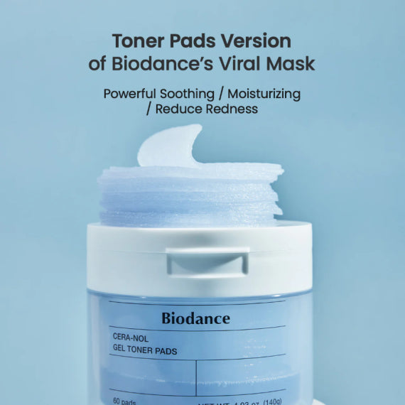 (現貨|全港免運) Biodance-舒緩鎮靜凝膠爽膚棉片 60pads Cera-nol Gel Toner Pad
