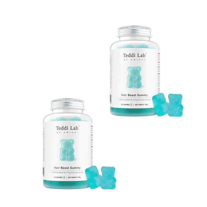 (現貨|全港免運) Unichi - Teddi Lab 育髮生髮小熊軟糖 海鹽青提味 (60粒) Hair Boost Gummy【平行進口】