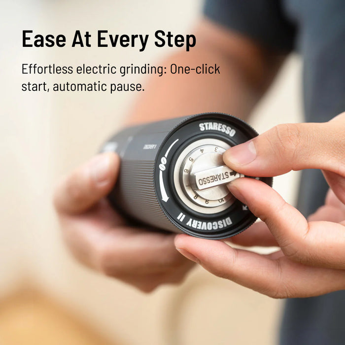 (現貨|全港免運) Staresso - D6E Black Discovery II 便攜充電式 電動咖啡豆磨 Electric Coffee Grinder【1年保養】