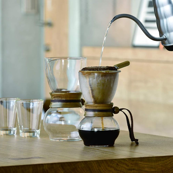 (現貨|全港免運) Hario - 法蘭絨濾布 濾布手沖咖啡壺組 (1-2杯) Drip Pot Wood Neck DPW-1【平行進口】