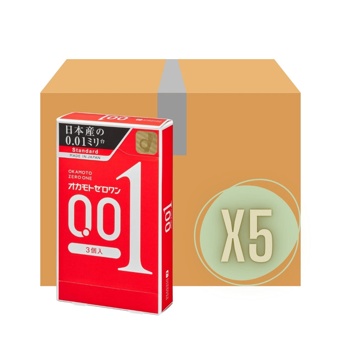 (現貨|全港免運) 岡本 - 0.01 岡本001 日本版極限超薄安全套 "普通碼" OKAMOTO 0.01 Condom "Standard Size" (一盒3片)【平行進口】