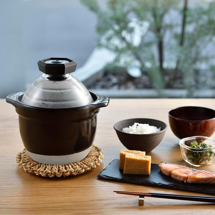 (現貨|全港免運) Hario - GOHANGAMA Glass Lid Rice Cooker 萬古燒陶瓷飯煲煮飯鍋 2024新款 日本製蛋形飯釜【平行進口】
