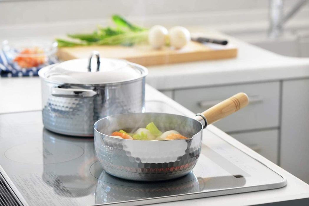 (現貨|全港免運) 吉川 - 日本製雪平鍋 木手柄不銹鋼雪平鍋 Yukihira Pot (不連蓋, IH適用)【平行進口】