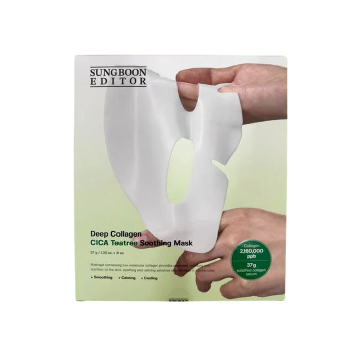 (現貨|全港免運)SUNGBOON EDITOR-深層膠原蛋白積雪草茶樹舒緩面膜 (4片裝)Deep Collagen Cica Teatree Soothing Mask(平行進口產品)