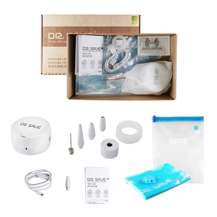 (現貨|全港免運) Dr Save - DUO 鋰電池抽氣&充氣兩用抽真空機套裝【香港行貨|1年保養】