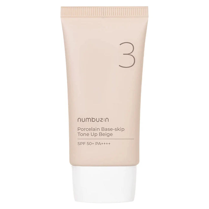 (現貨|全港免運)Numbuzin-No.3 陶瓷肌美妝素顏霜 SPF50+PA++++ 50ml Porcelain Base-skip Tone Up Beige(平行進口產品)