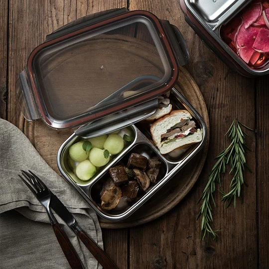 (現貨|全港免運) Cuitisan - 分隔款 304不鏽鋼飯盒餐盒午餐盒 Lunch Box 可微波爐翻熱 韓國製 (長方形)