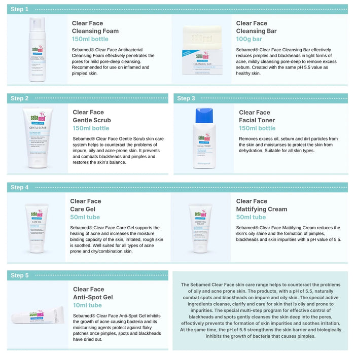 (現貨|全港免運) sebamed - Clear Face Antibacterial Cleansing Foam pH5.5 施巴抗菌潔面洗臉泡 (150ml)【平行進口】