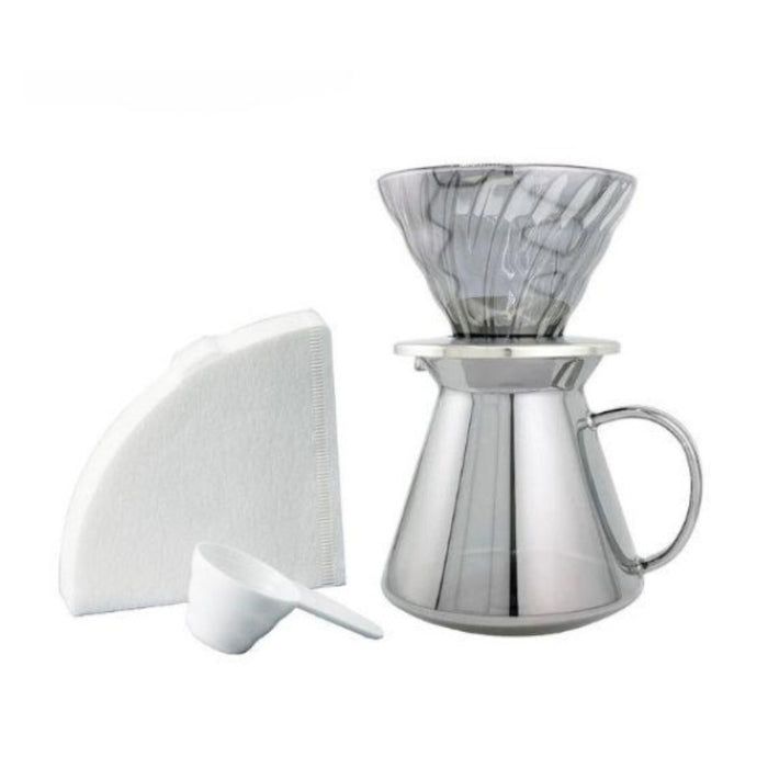 (現貨|全港免運) Hario - V60 02 Space V 太空銀 玻璃手沖咖啡壺組套裝 台灣限定 (VGBK-02-SP-TW)