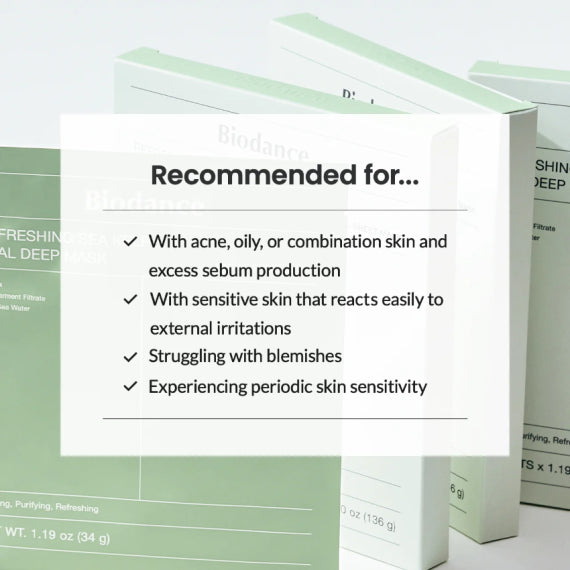 (現貨|全港免運) Biodance - 清爽海帶真深層面膜 (34g x 4ea) Refreshing Sea Kelp Real Deep Mask