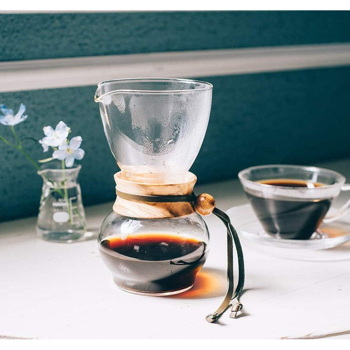 (現貨|全港免運) Hario - 法蘭絨濾布 濾布手沖咖啡壺組 (1-2杯) Drip Pot Wood Neck DPW-1【平行進口】