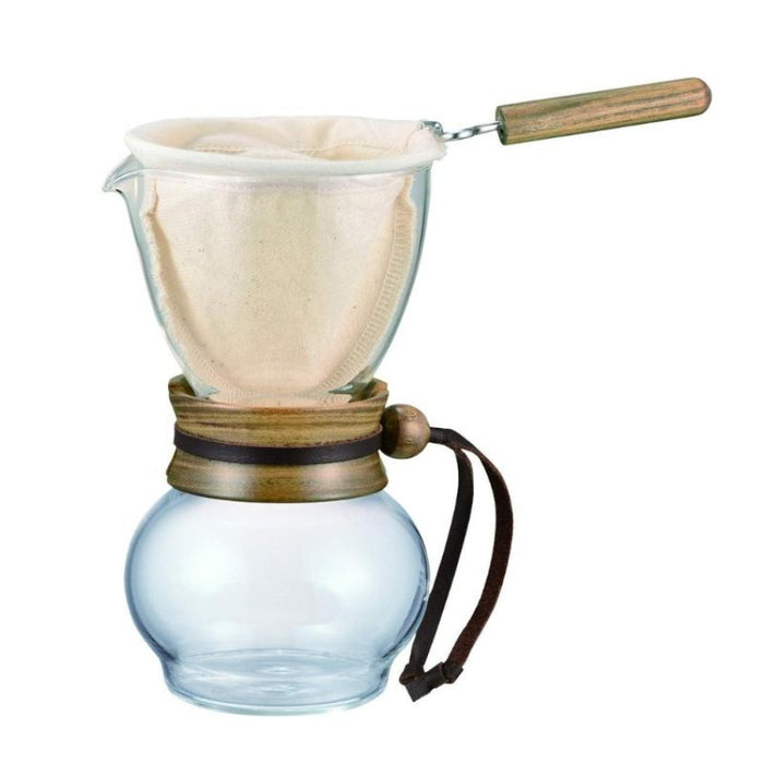 (現貨|全港免運) Hario - 法蘭絨濾布 濾布手沖咖啡壺組 (1-2杯) Drip Pot Wood Neck DPW-1【平行進口】
