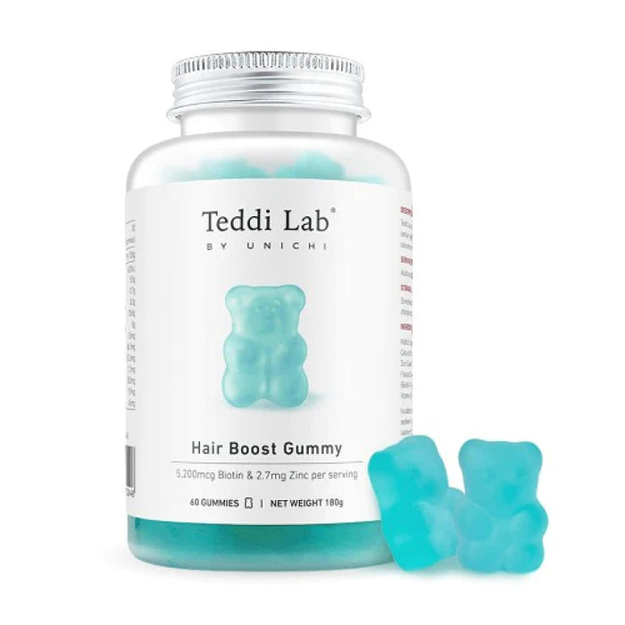 (現貨｜全港免運) Unichi - Teddi Lab 育髮生髮小熊軟糖 海鹽青提味 (60粒) Hair Boost Gummy【平行進口】