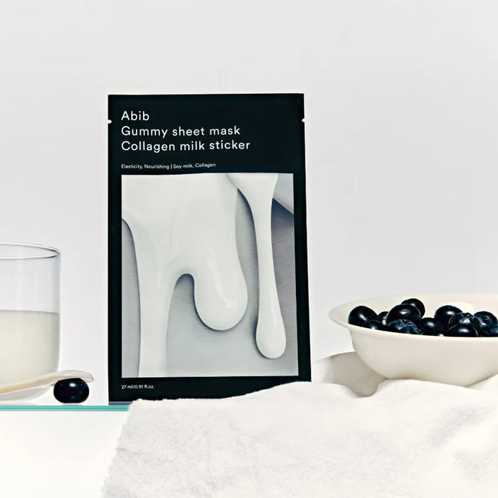 (現貨｜全港免運)Abib-韓國 膠原蛋白牛奶口香糖面膜 (27mlx10ea) Gummy Sheet Mask Collagen Milk Sticker【平行進口產品】