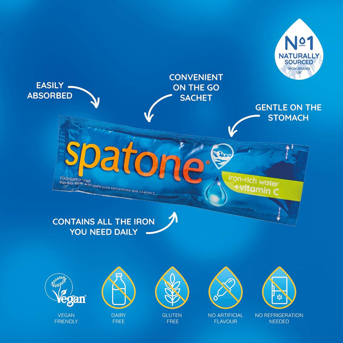 (現貨｜全港免運) Spatone - 28日裝 天然鐵水 蘋果味 (每盒 25ml x 28包)【平行進口】