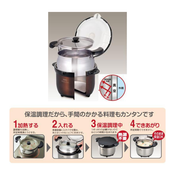 (現貨｜全港免運) Thermos - 4.5L Shuttle Chef 座枱型真空保溫調理煲燜燒鍋 4-6人用 KBG-4500【平行進口】